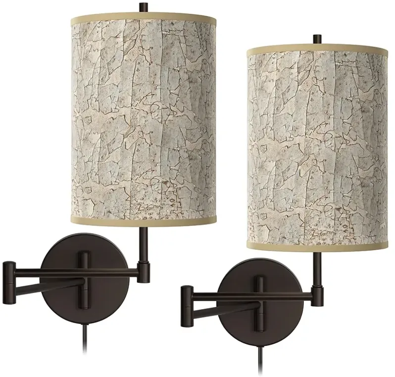 Al Fresco Tessa Bronze Swing Arm Wall Lamps Set of 2