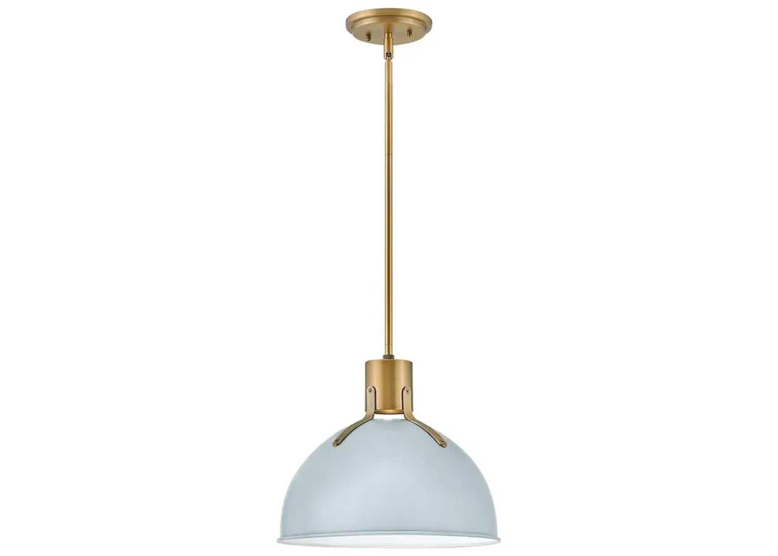 Hinkley Argo 14" Wide Brass and Blue Modern Pendant Light