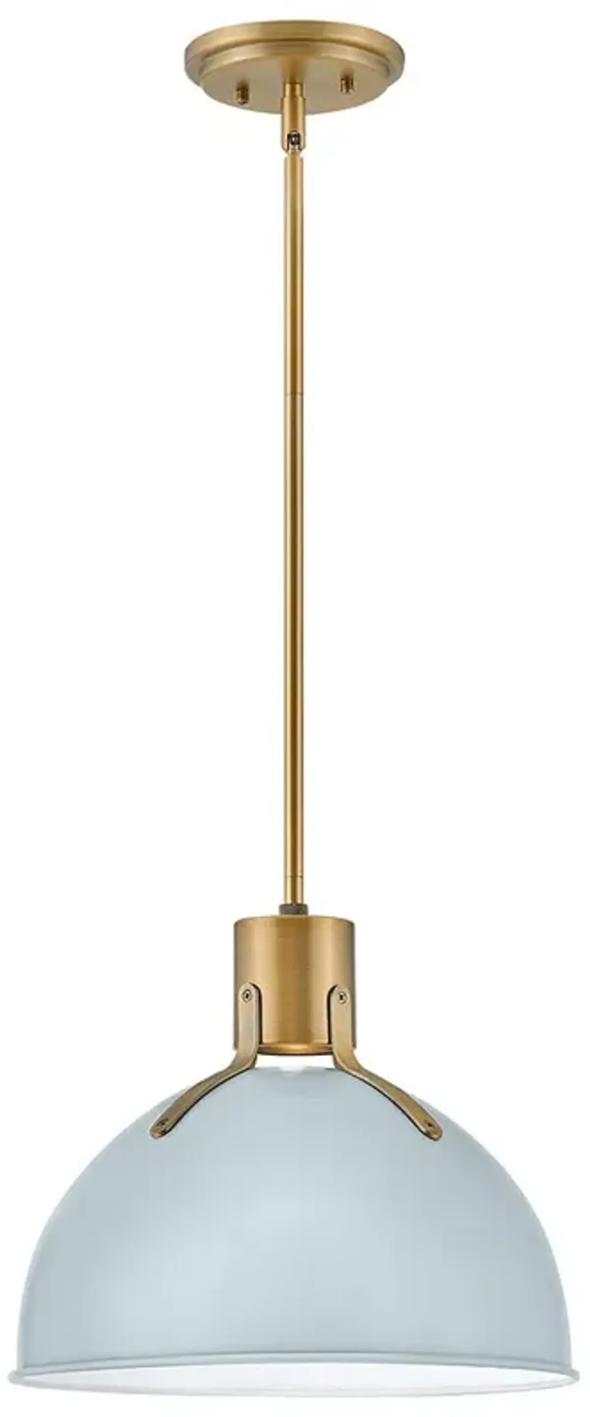 Hinkley Argo 14" Wide Brass and Blue Modern Pendant Light