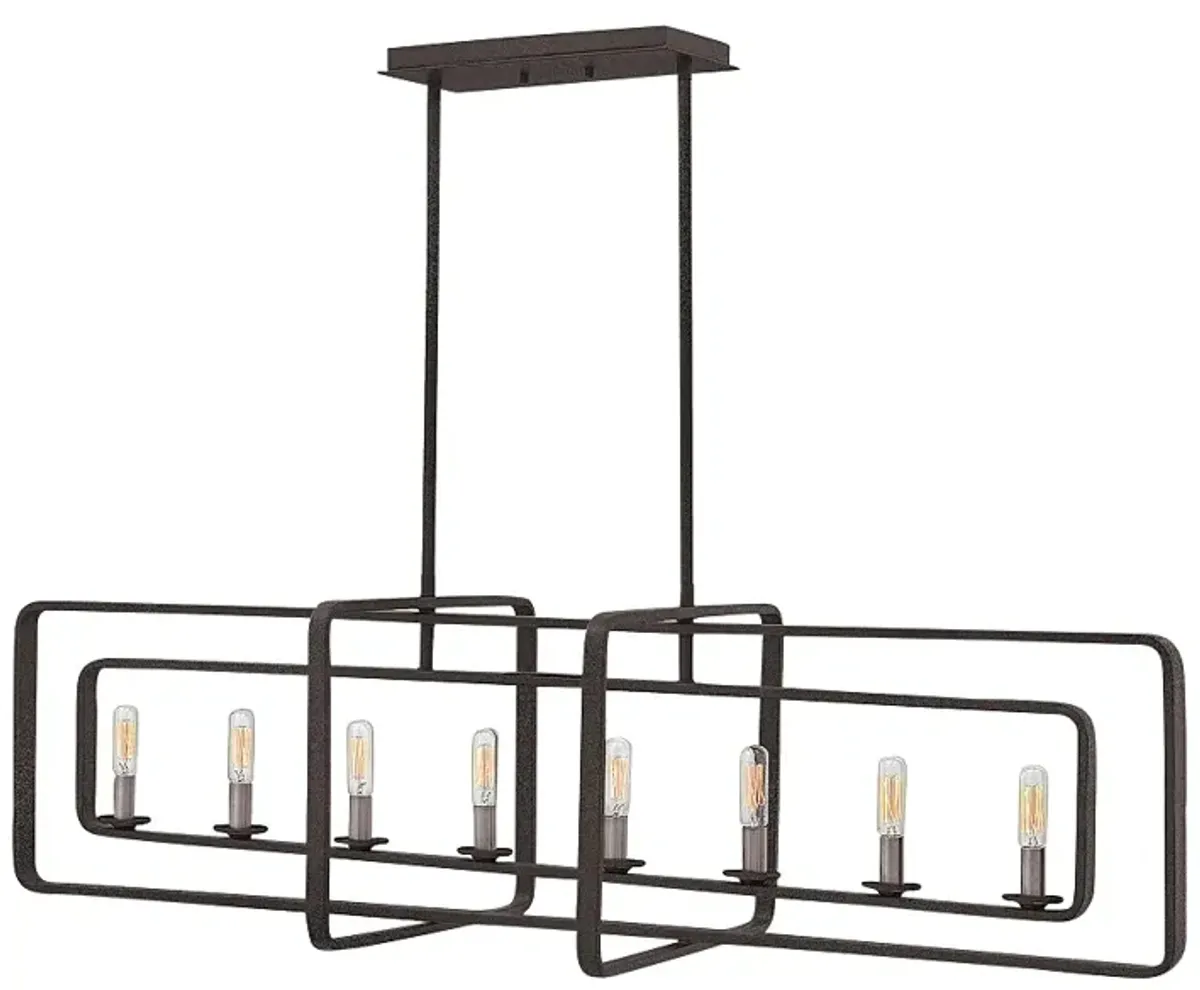 Hinkley Quentin 45" Wide Aged Zinc 8-Light Linear Pendant