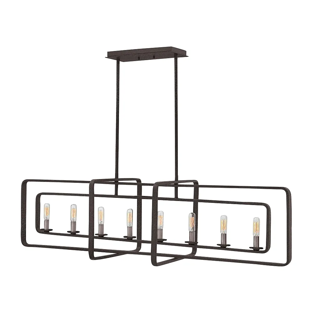 Hinkley Quentin 45" Wide Aged Zinc 8-Light Linear Pendant