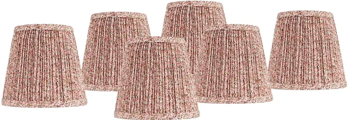 Springcrest Pink Shirred Pleat Shades Set of 6 4x6x5.5" (Clip-On)