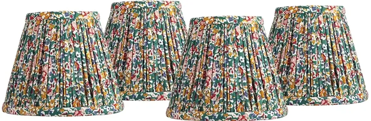 Springcrest Multi-Color Pleated Clip-On Lamp Shades 3.5x6x5 Set of 4