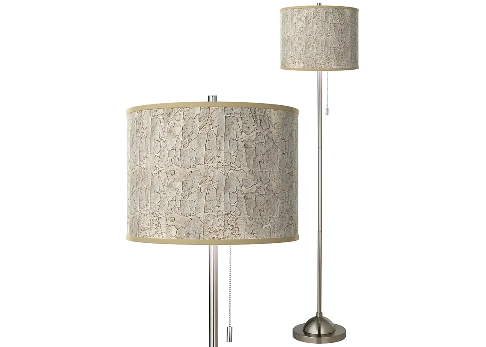 Al Fresco Brushed Nickel Pull Chain Floor Lamp