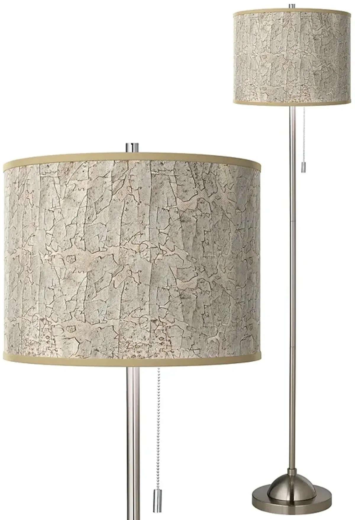 Al Fresco Brushed Nickel Pull Chain Floor Lamp