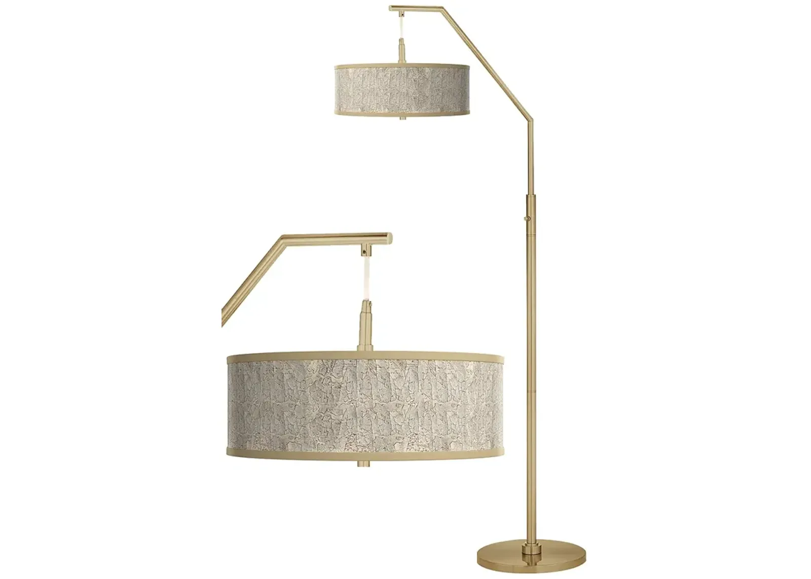 Al Fresco Giclee Warm Gold Arc Floor Lamp