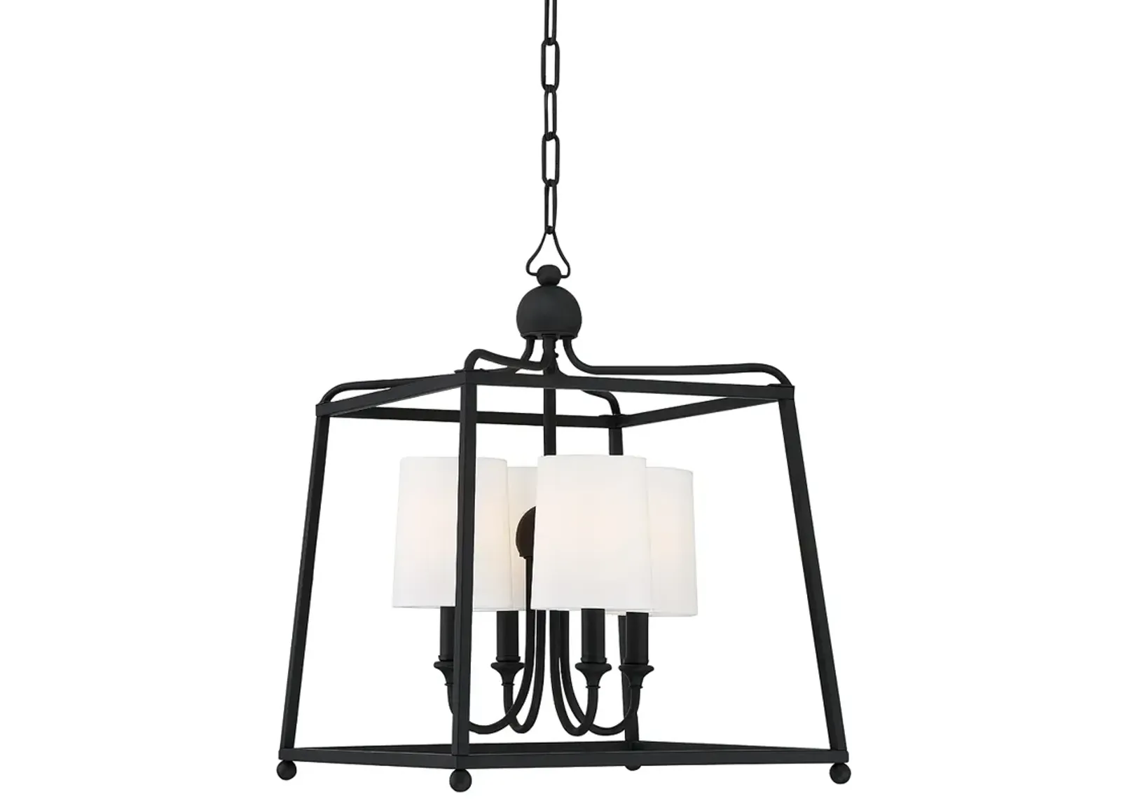 Libby Langdon for Crystorama Sylvan 4 Light Black Forged Chandelier