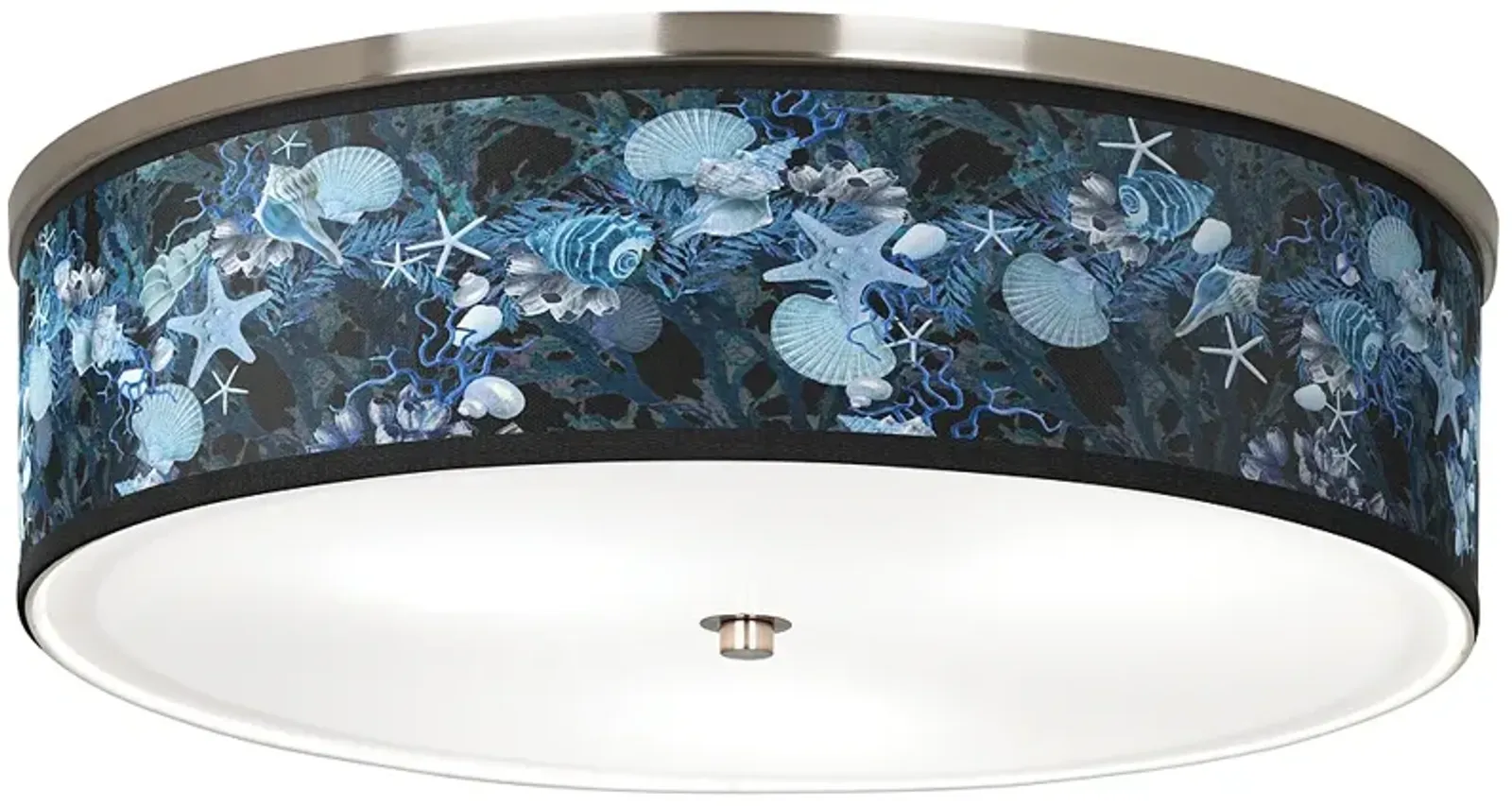 Giclee Gallery 20 1/4" Wide Blue Seas Shade Nickel Ceiling Light