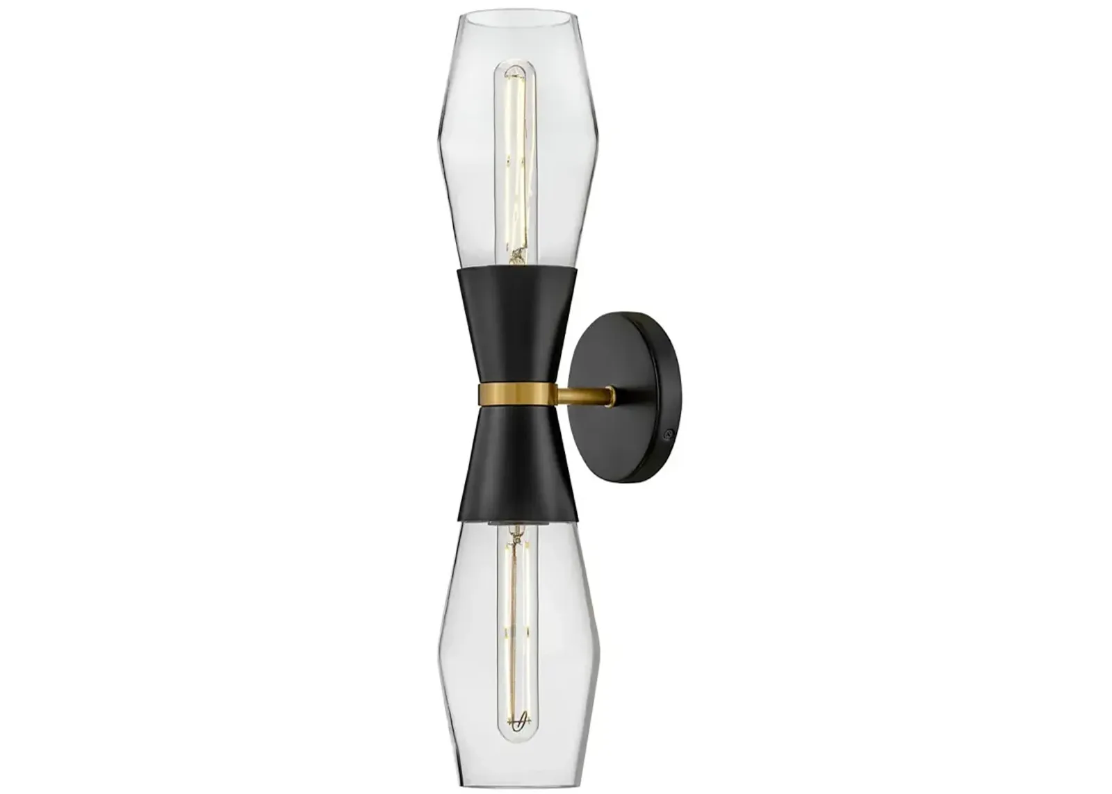 Hinkley Lighting Livie 22" High Black Clear Glass Two Light Sconce