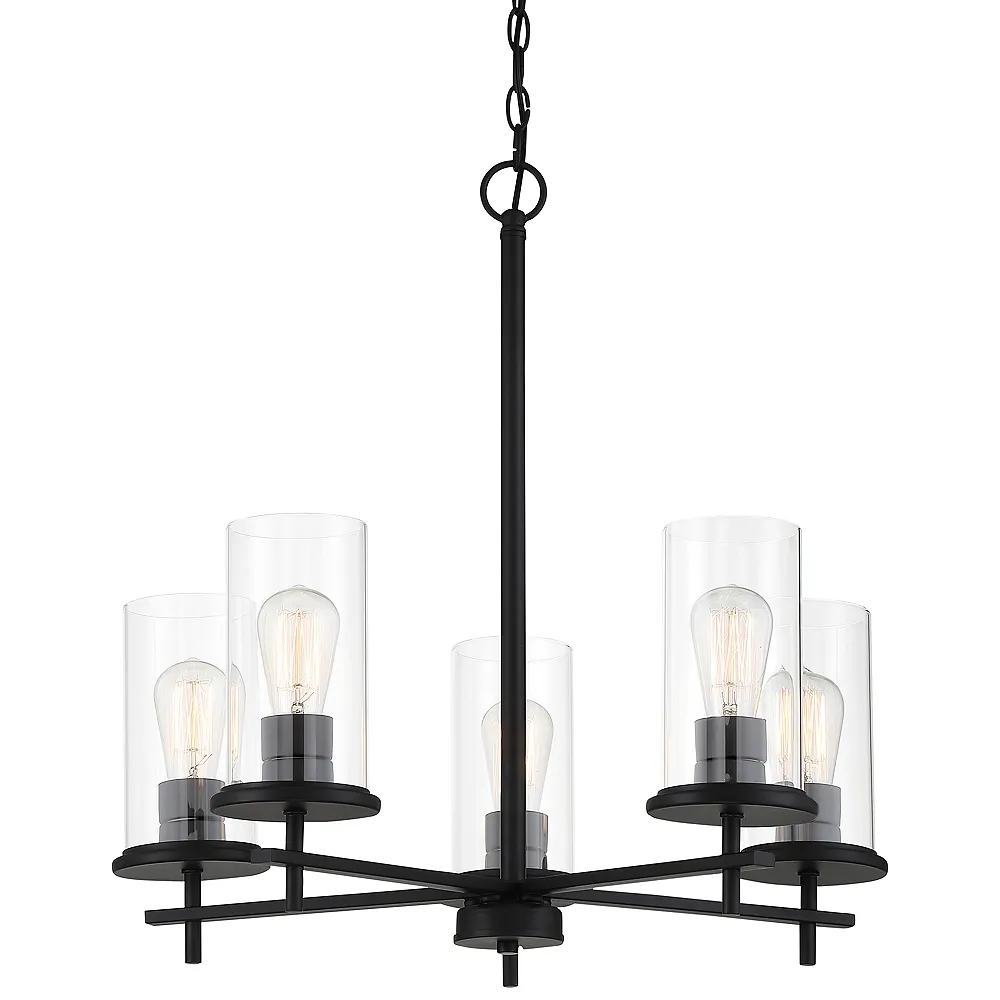 Haisley 24" Wide Coal Black 5-Light Chandelier