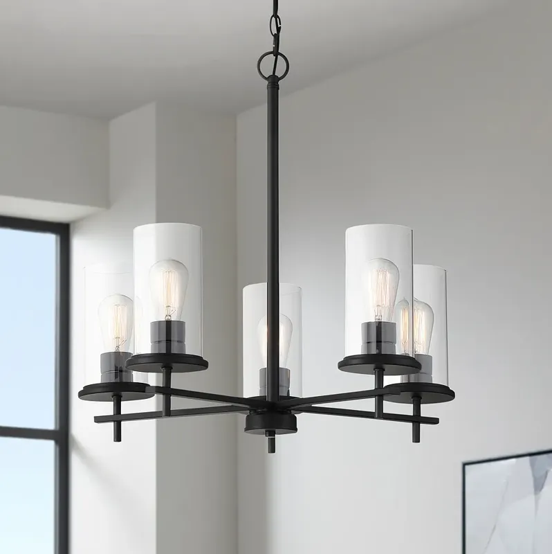 Haisley 24" Wide Coal Black 5-Light Chandelier