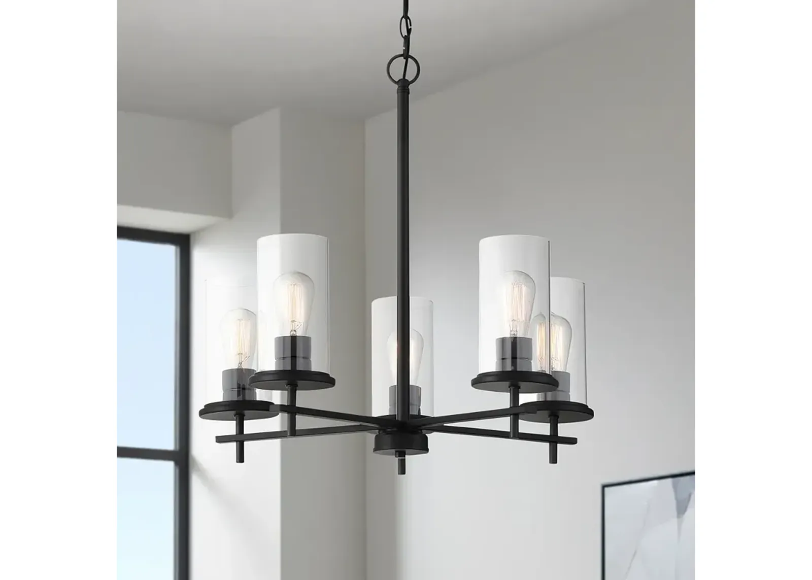 Haisley 24" Wide Coal Black 5-Light Chandelier