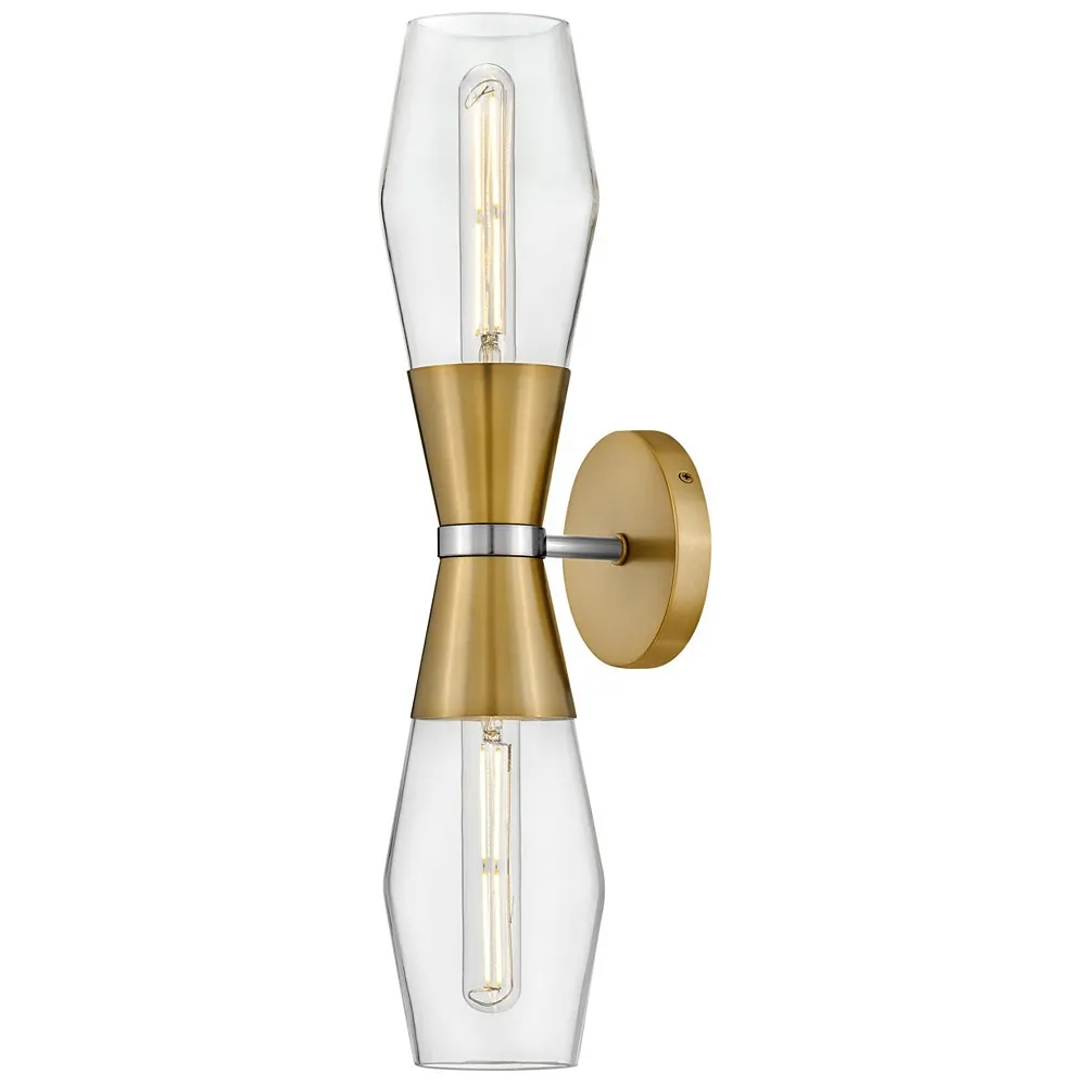 LARK LIVIE Large Two Light Sconce Lacquered Brass