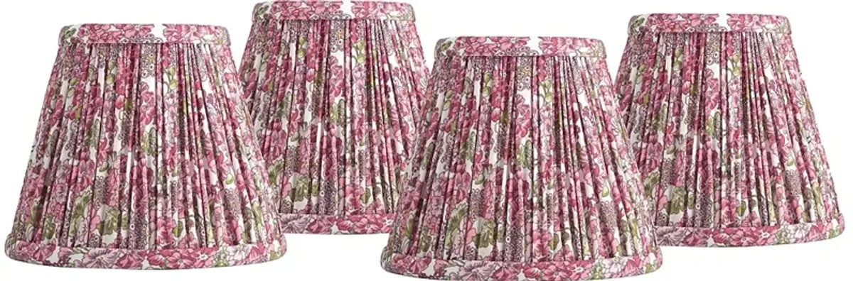 Springcrest Nelle Pink Pleated Clip-On Lamp Shades 3.5x6x5 Set of 4