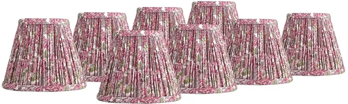 Springcrest Nelle Pink Pleated Clip-On Lamp Shades 3.5x6x5 Set of 8