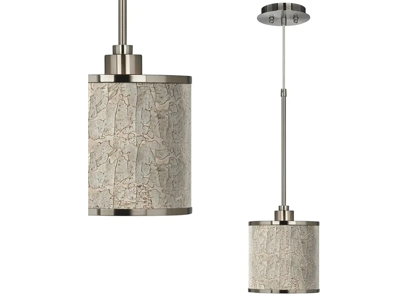 Giclee Glow 7" Wide Al Fresco Shade Brushed Nickel Mini Pendant Light