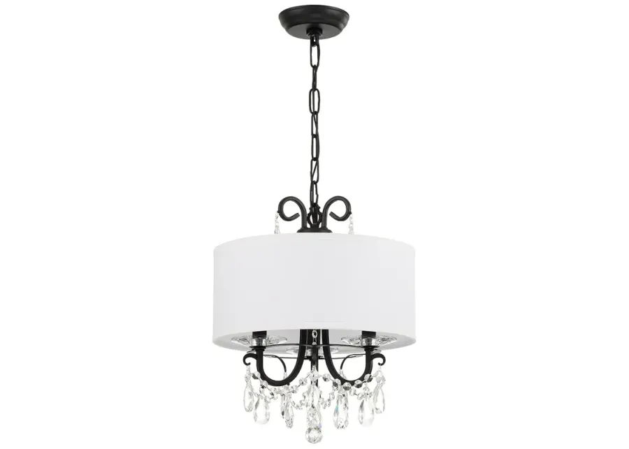 Othello 3 Light Matte Black Mini Chandelier