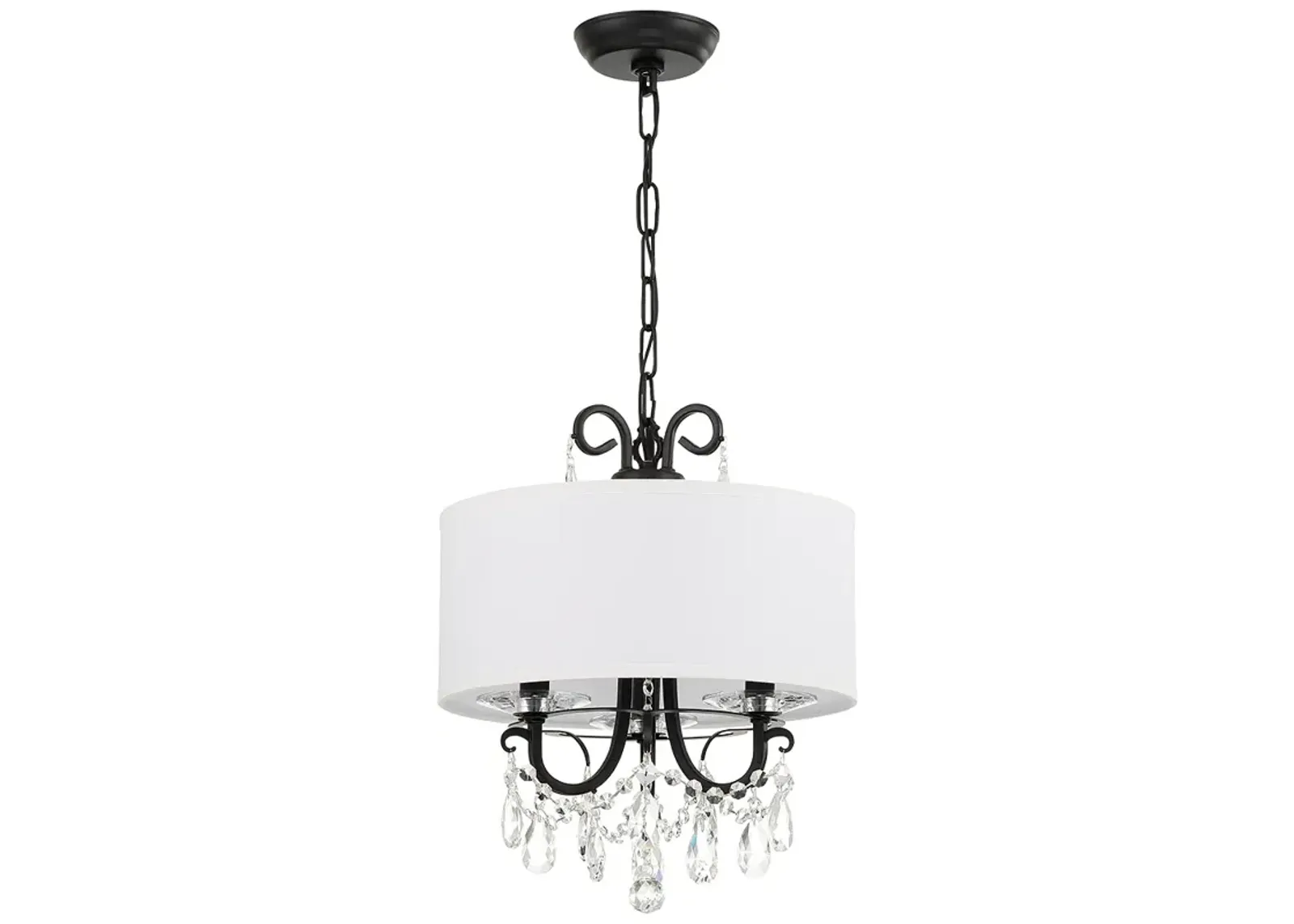 Othello 3 Light Matte Black Mini Chandelier