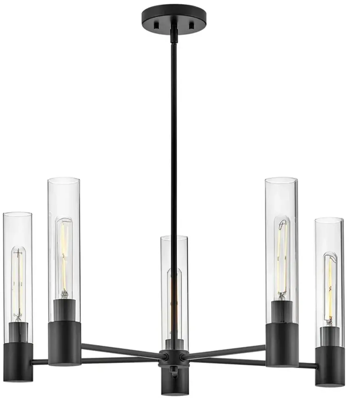 Hinkley Lighting Lark Shea 28" Wide 5-Light Modern Black Chandelier