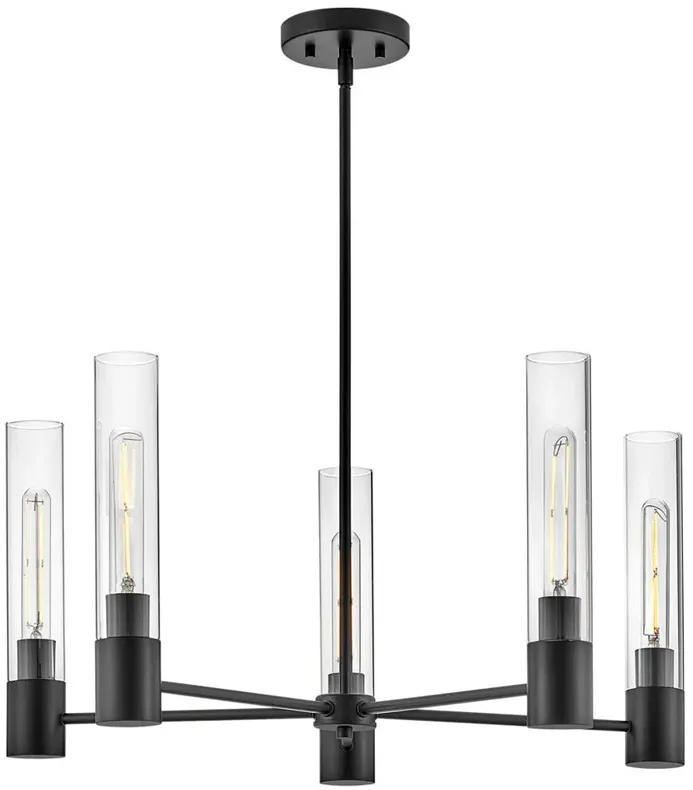 Hinkley Lighting Lark Shea 28" Wide 5-Light Modern Black Chandelier