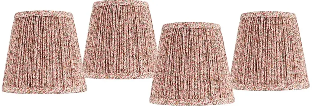 Springcrest Pink Shirred Pleat Shades Set of 4 4x6x5.5" (Clip-On)