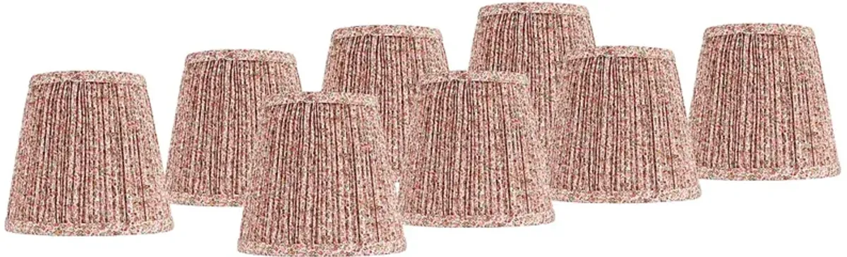 Springcrest Blue Pink Shirred Pleat Shades Set of 8 4x6x5.5" (Clip-On)