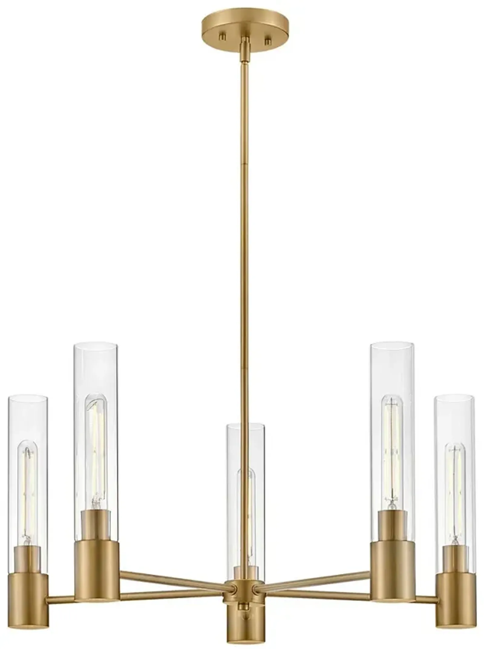 Hinkley Lighting Lark Shea 28" Wide 5-Light Lacquered Brass Chandelier