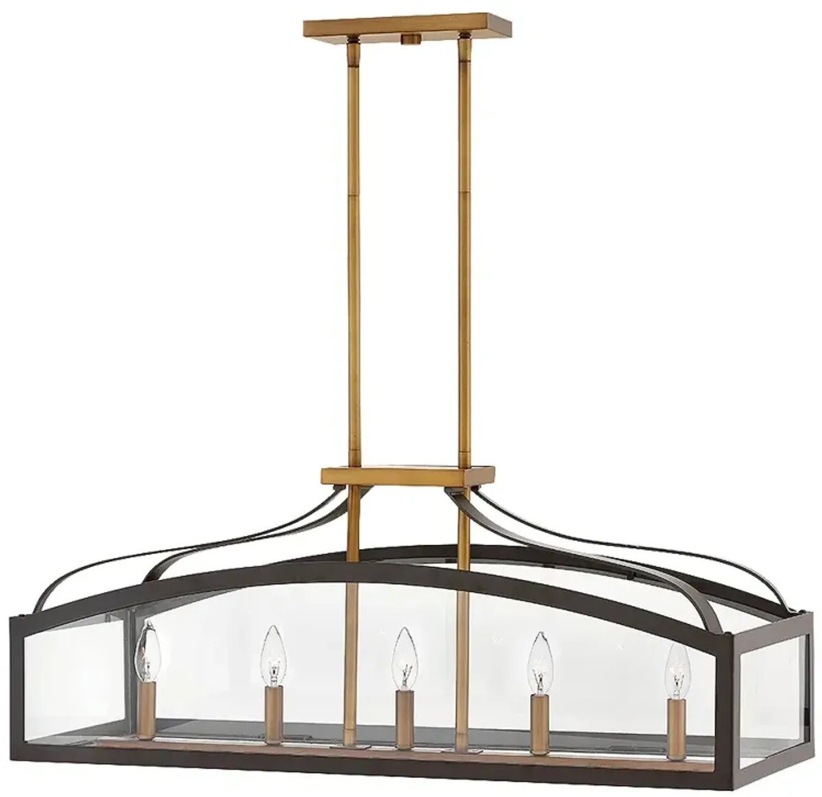 Chandelier Clarendon-Five Light Linear-Bronze