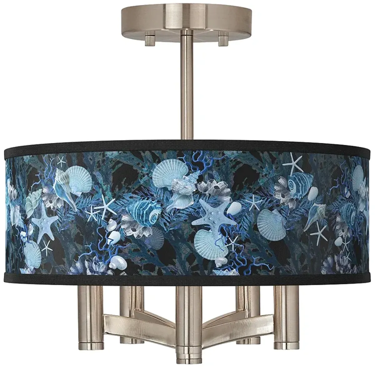 Blue Seas Ava 5-Light Nickel Ceiling Light