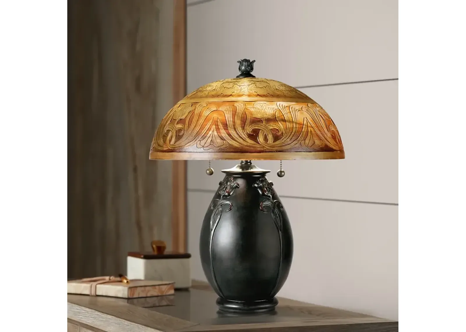 Quoizel Glenhaven 18" High Art Nouveau Accent Table Lamp