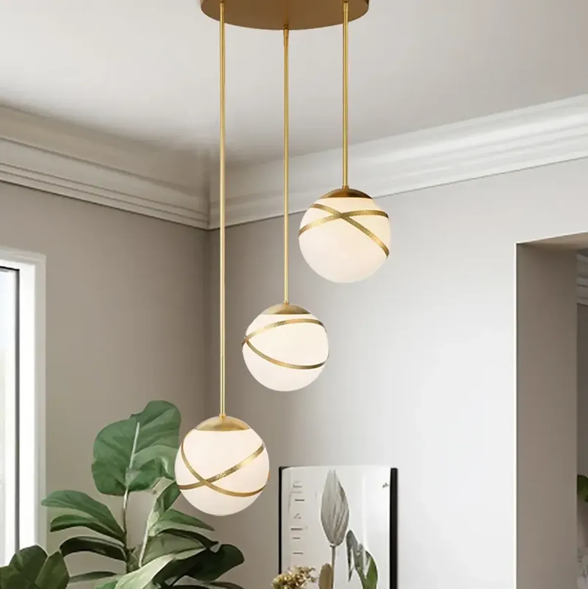 Batignolles 24 3/4"W Spring Gold Leaf Multi-Light Pendant