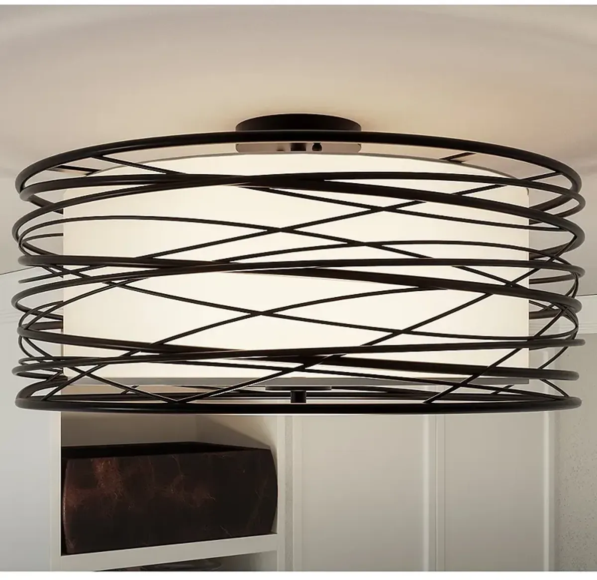 Quoizel Spiral 20" Wide Mystic Black Ceiling Light