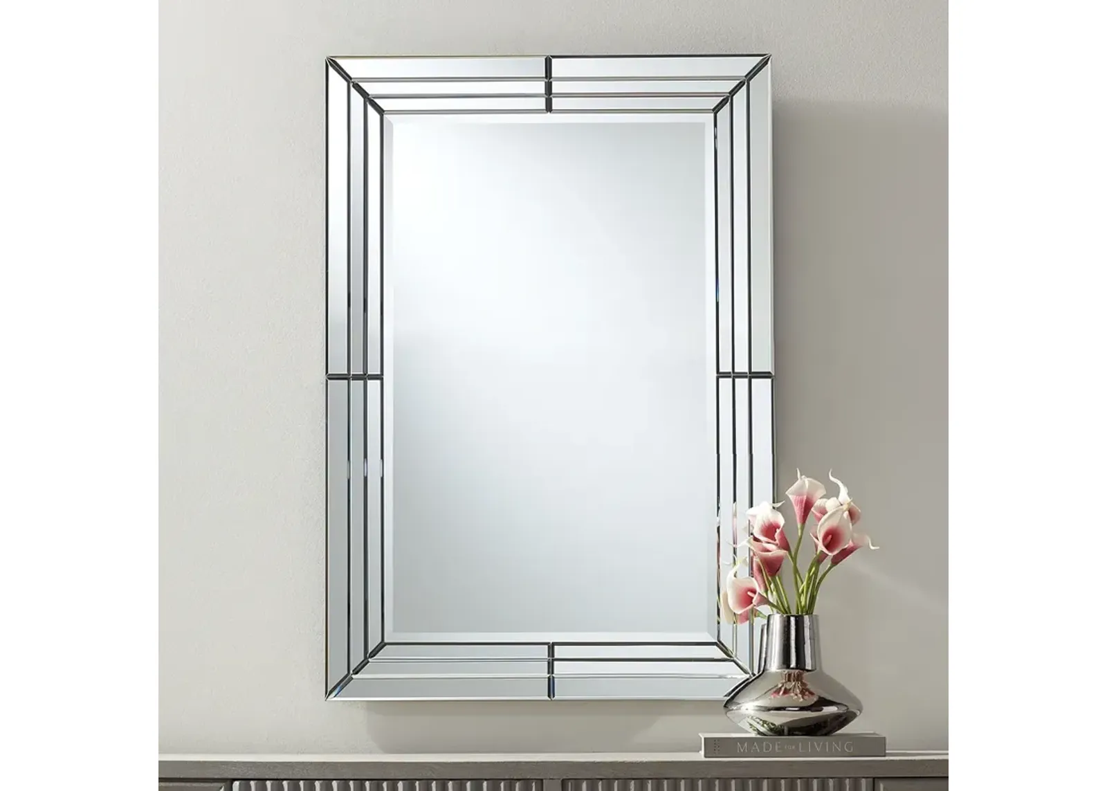 Possini Euro Stacia Clear 27" x 39" Rectangular Wall Mirror