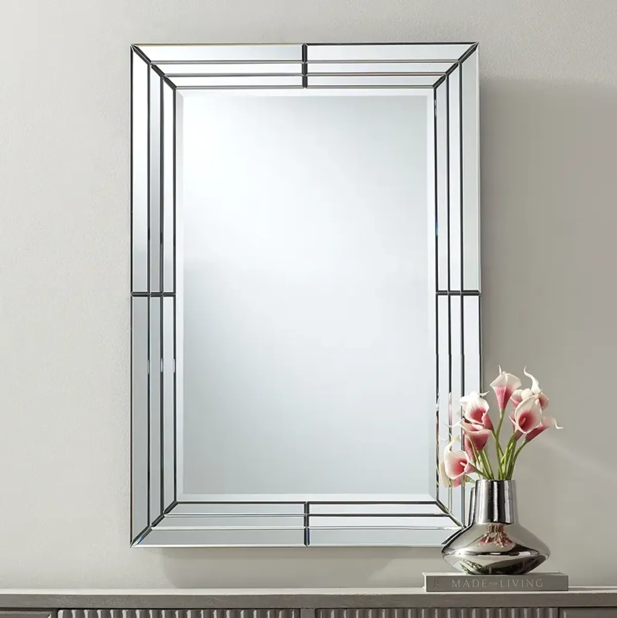 Possini Euro Stacia Clear 27" x 39" Rectangular Wall Mirror