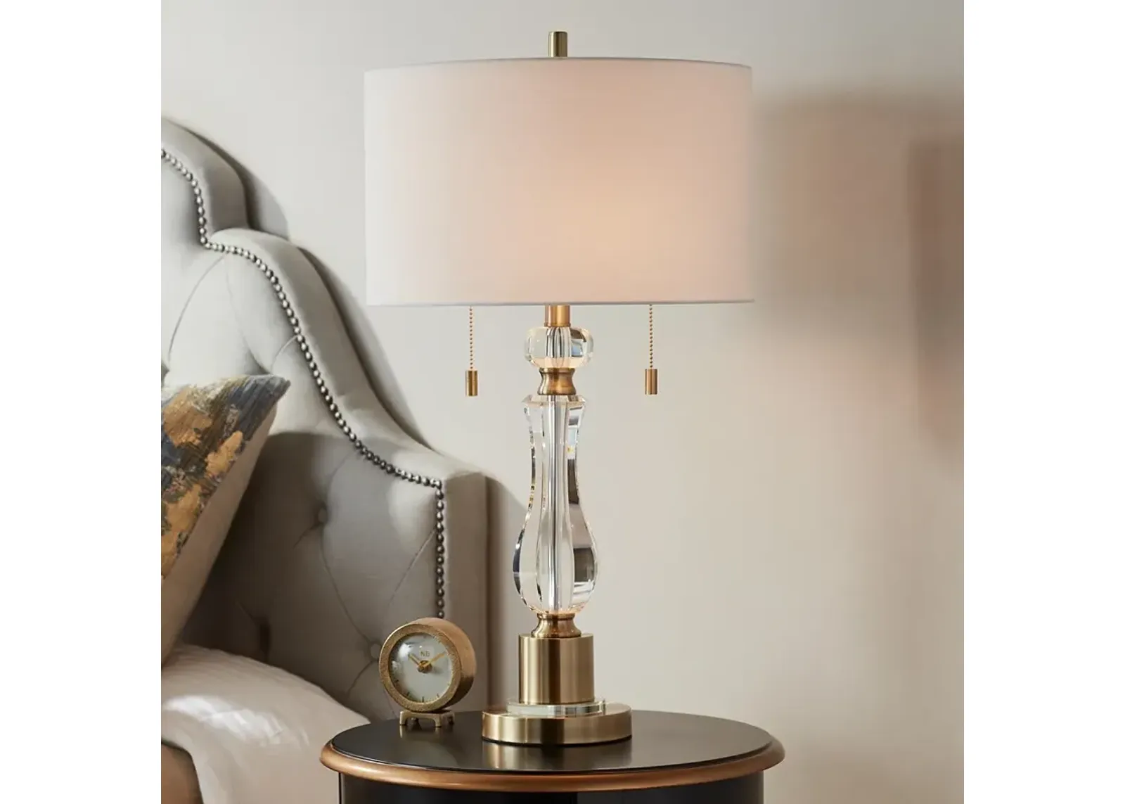 Vienna Full Spectrum Jordan 27 1/2" Brass and Crystal Table Lamp