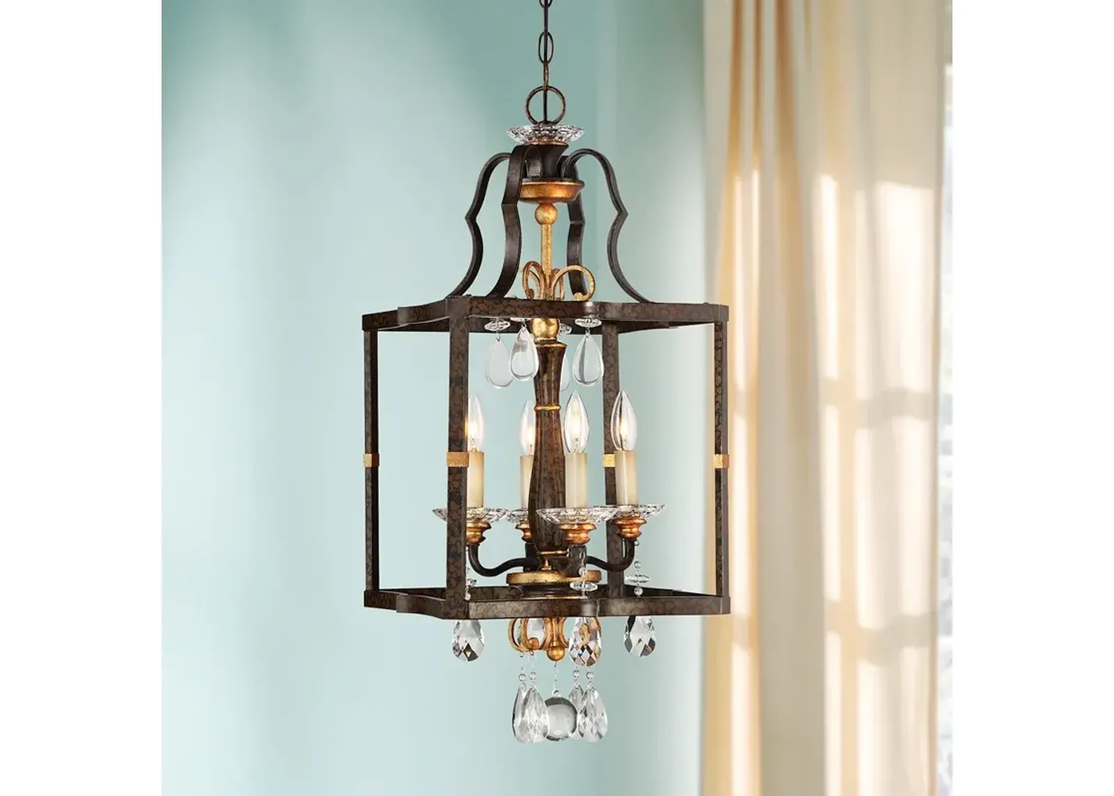 Metropolitan Chateau Nobles 14" Wide Raven Bronze 4-Light Pendant