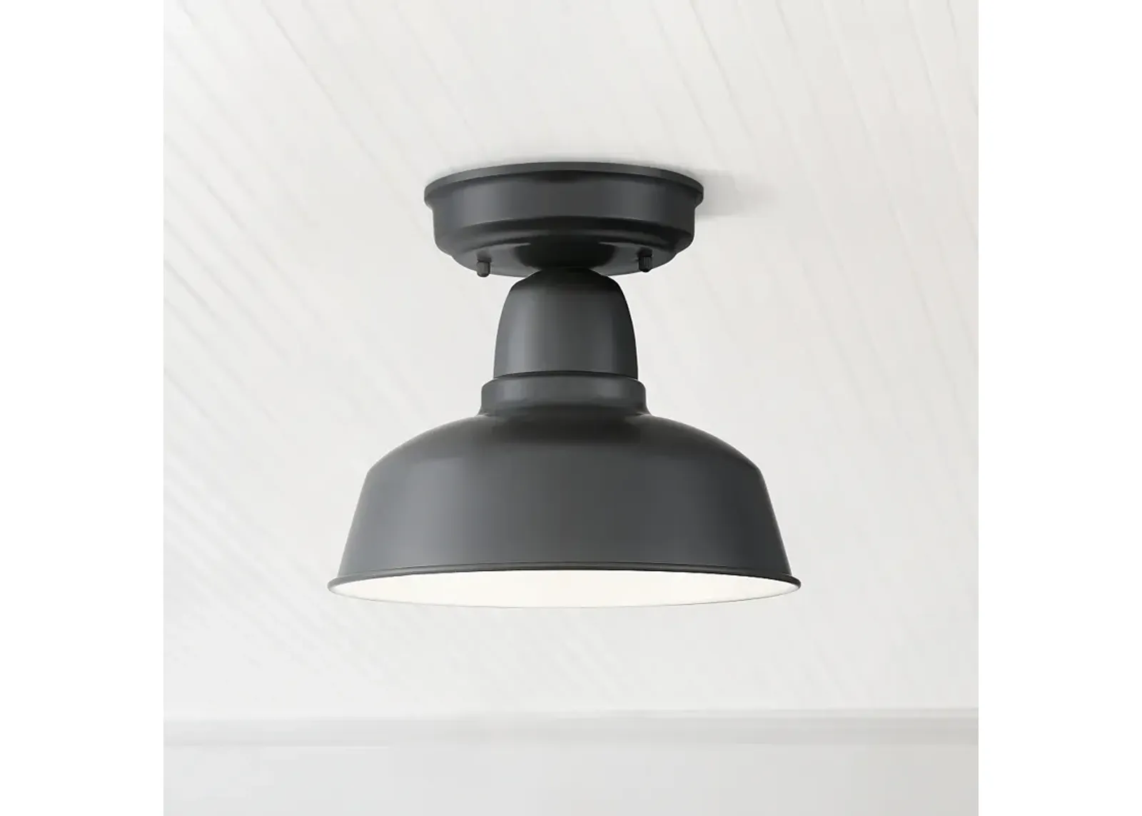 Urban Barn 10 1/4" Wide Black Outdoor Ceiling Light