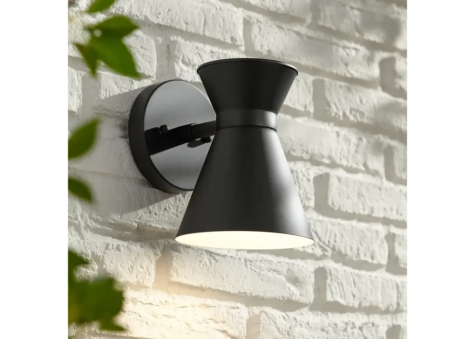 John Timberland Vance 8" Black LED Swivel Modern Outdoor Wall Light