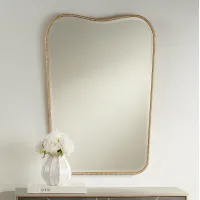 Lyana Matte Gold 27" x 39" Dipping Top Wall Mirror