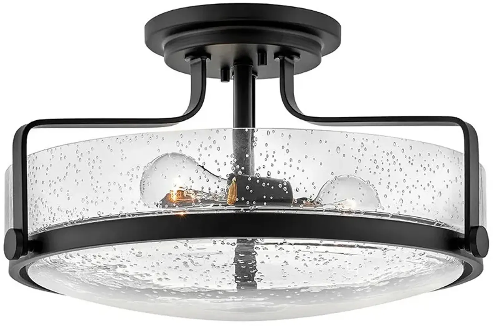 Hinkley Harper 18"W Black Metal 3-Light LED Ceiling Light