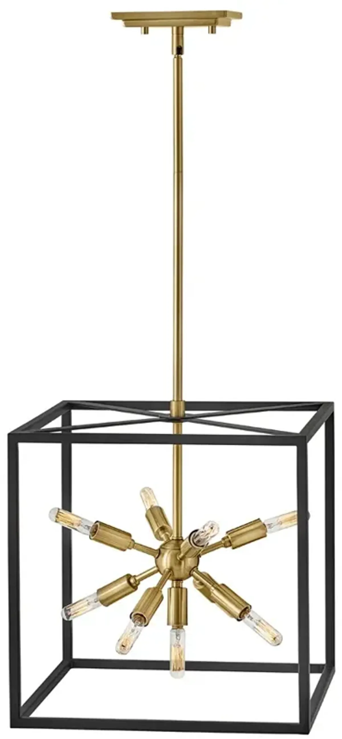 Lisa McDennon Aros 15" Wide Black and Brass 9-Light Pendant
