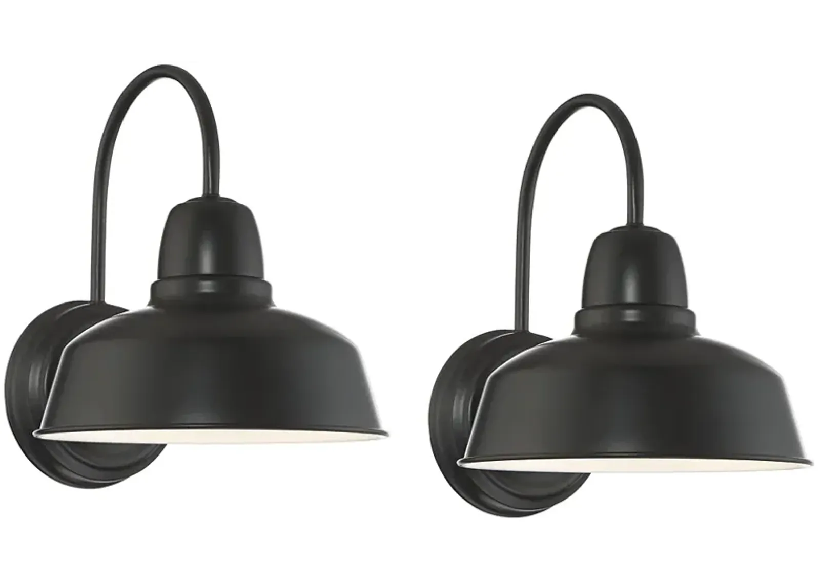 Urban Barn Collection 13" High Black Outdoor Wall Light Set of 2