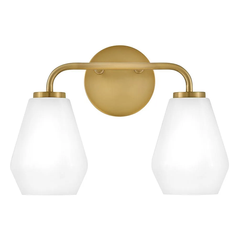 LARK GIO Small Two Light Vanity Lacquered Brass