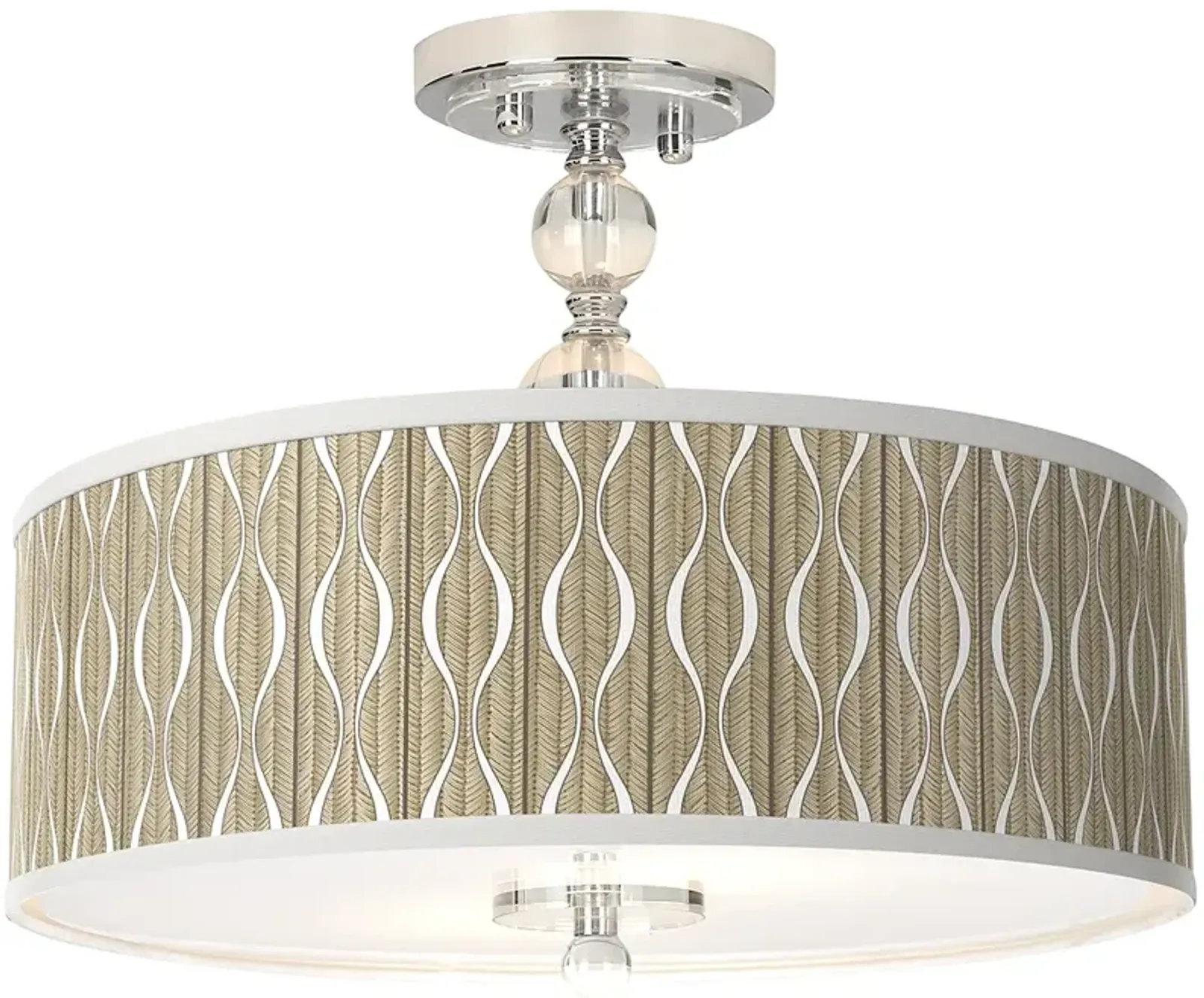 Swell Giclee 16" Wide Semi-Flush Ceiling Light