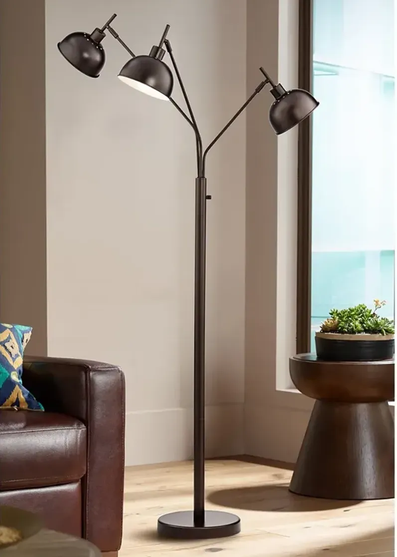 Pacific Coast Lighting Ironworks 3-Light Dark Bronze Modern Floor Lamp