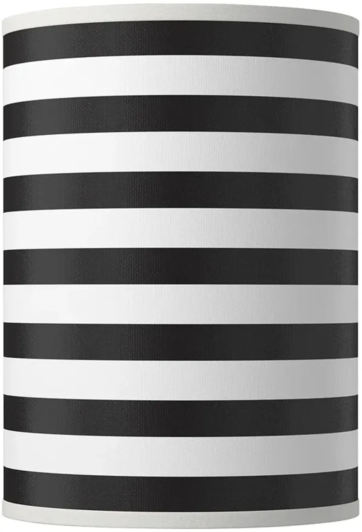 Black Horizontal Stripe Giclee Round Cylinder Lamp Shade 8x8x11 (Spider)