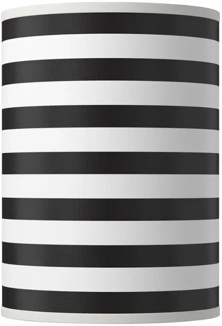 Black Horizontal Stripe Giclee Round Cylinder Lamp Shade 8x8x11 (Spider)