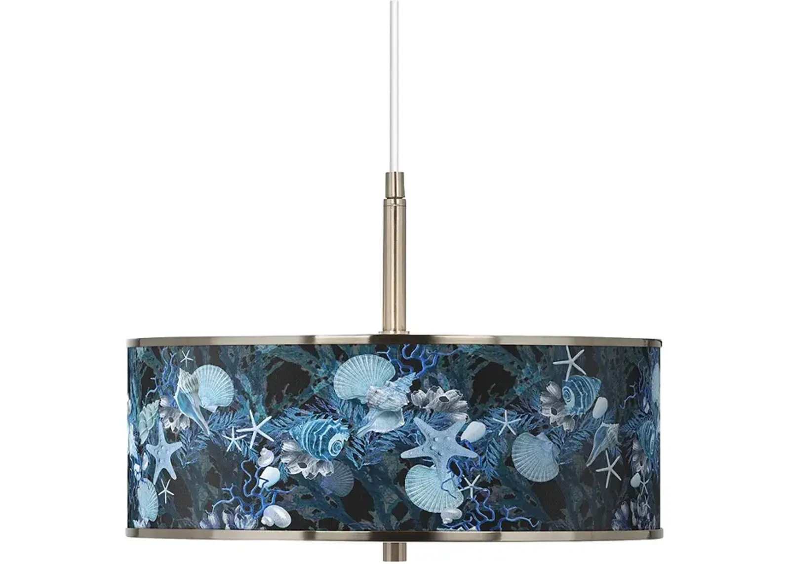 Giclee Glow 16" Wide Modern Coastal Blue Seas Shade Pendant Light