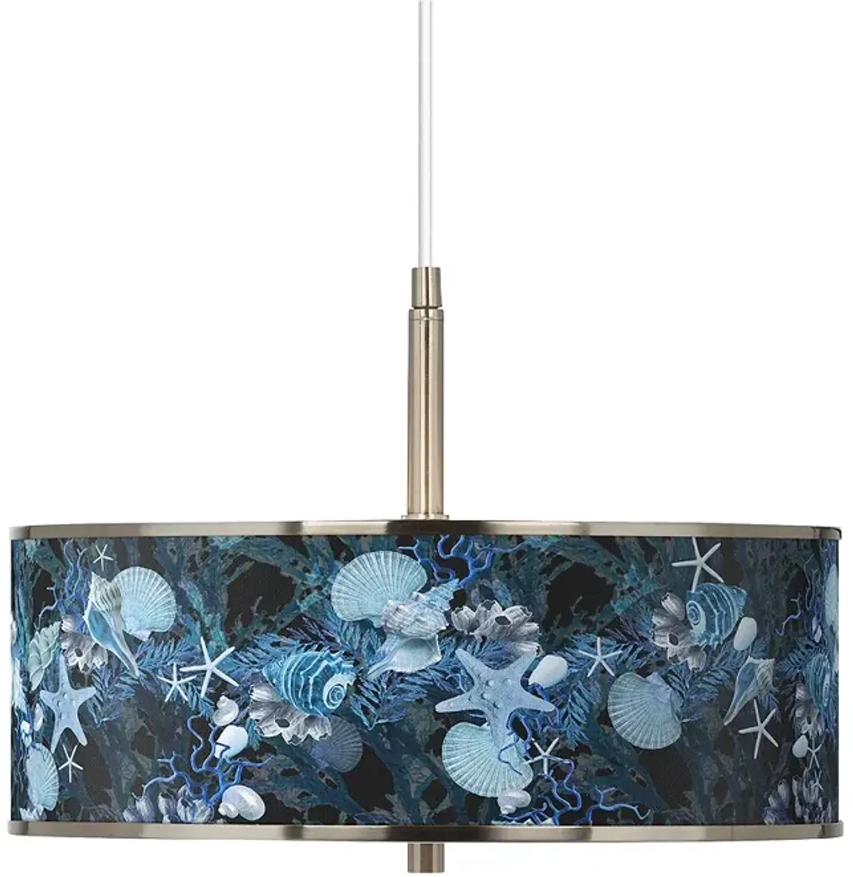 Giclee Glow 16" Wide Modern Coastal Blue Seas Shade Pendant Light