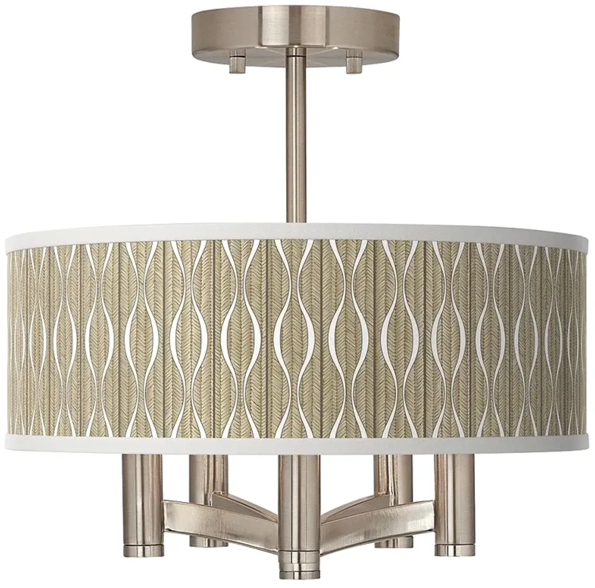 Giclee Glow Swell Ava 5-Light Nickel Ceiling Light